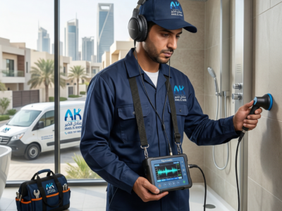 سيارة خدمة مؤسسة عنادل الخير لكشف تسربات المياه متواجدة في أحياء شمال وشرق الرياض.