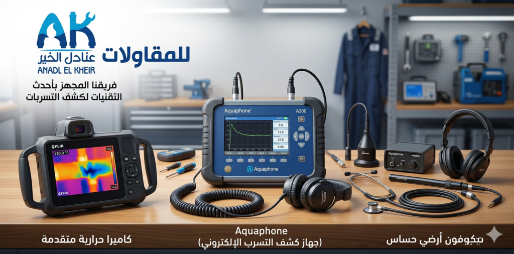 أجهزة كشف تسربات المياه الإلكترونية المستخدمة بالمجمعة – عنادل الخير
