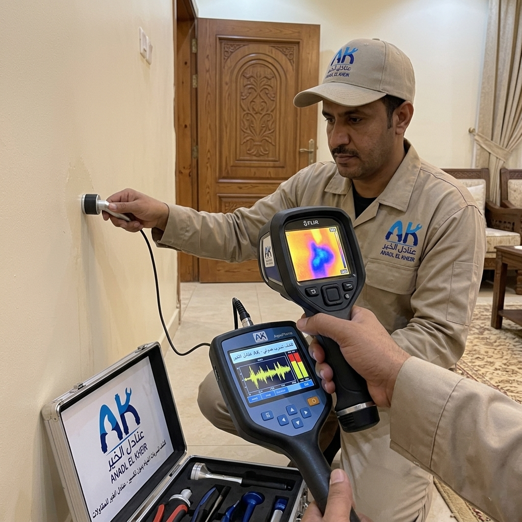 فحص تسربات المياه إلكترونيًا بدون تكسير في القصيم
