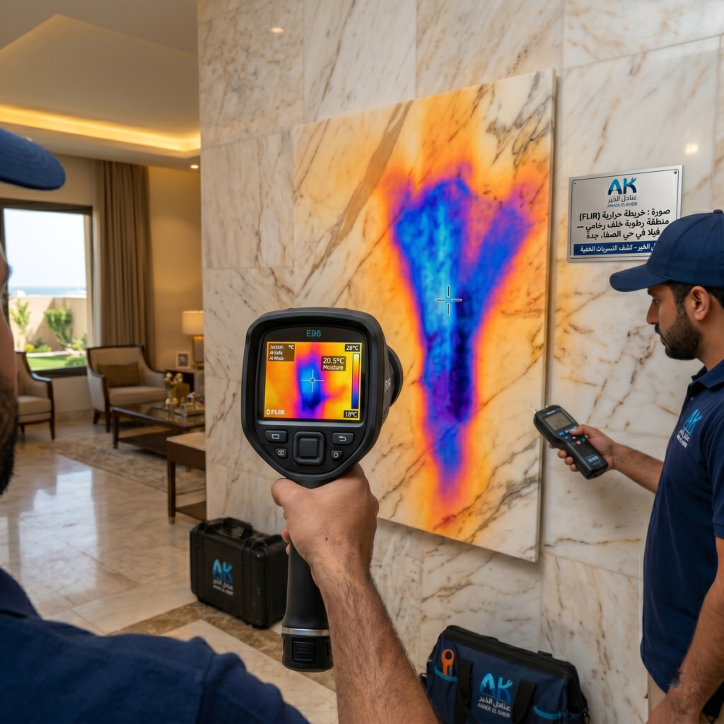 كاميرا حرارية لكشف تسربات المياه بجدة بدون تكسير