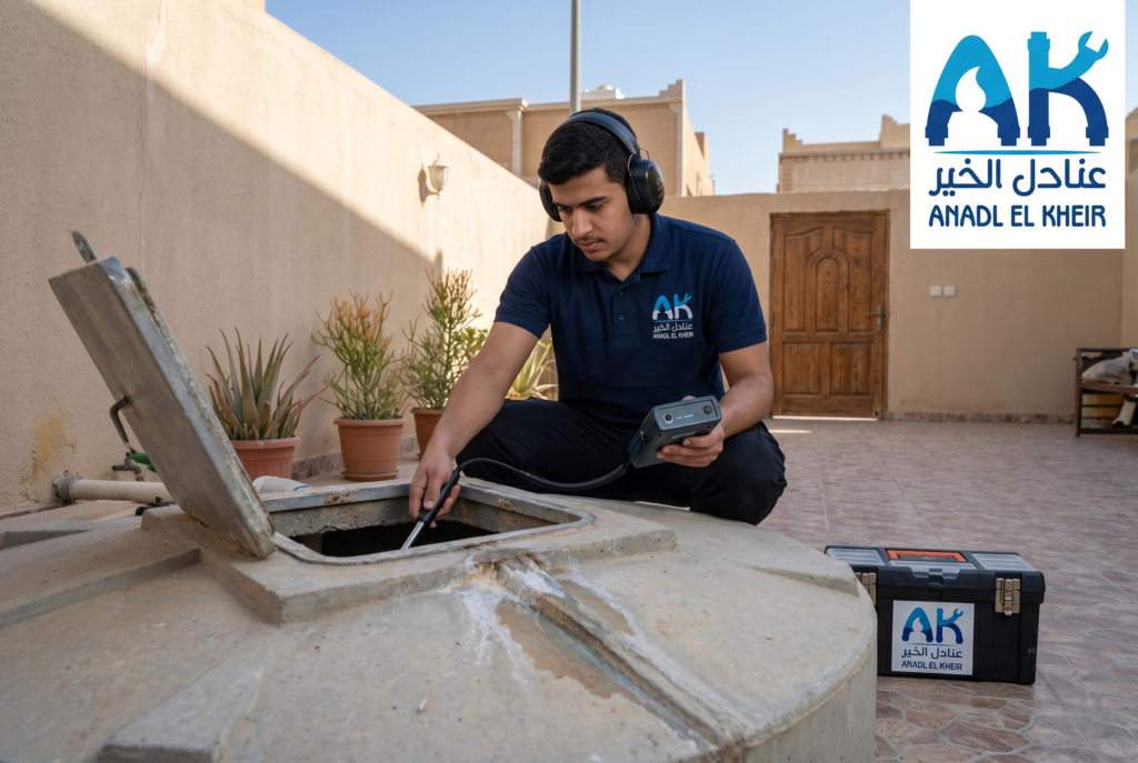 كشف تسربات خزانات المياه بالمجمعة – عنادل الخير للمقاولات