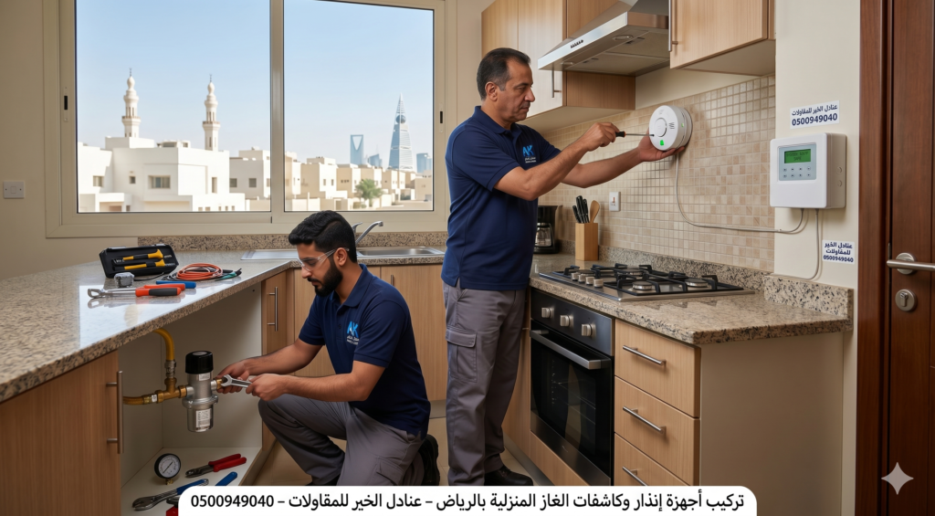 تركيب أجهزة إنذار وكاشفات الغاز المنزلية بالرياض – عنادل الخير للمقاولات – 0500949040