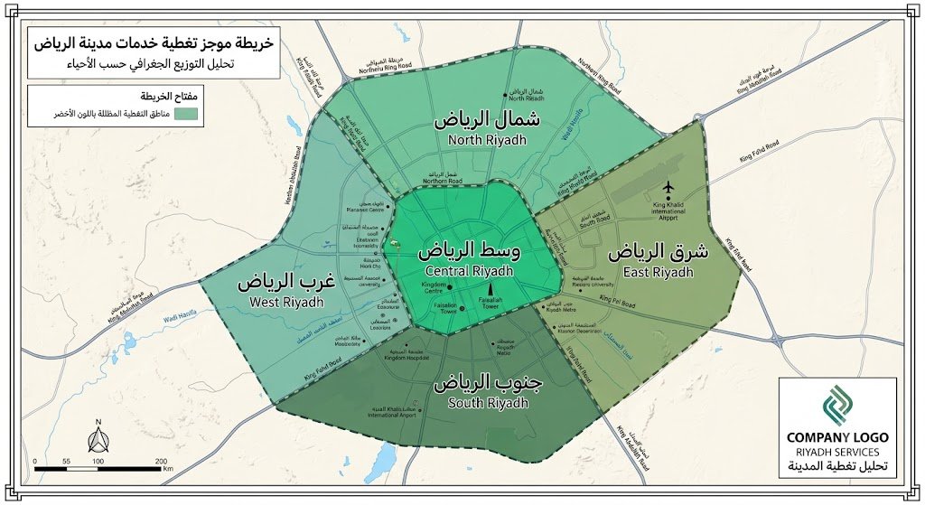 خريطة تغطية عنادل الخير لخدمات عزل اسطح بالرياض — نُغطّي جميع أحياء الرياض شمالًا وجنوبًا وشرقًا وغربًا
