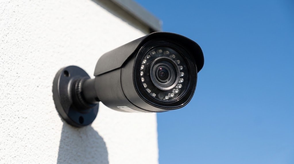 كاميرا مراقبة خارجية مقاومة للماء والغبار IP66 على جدار خارجي بالرياض